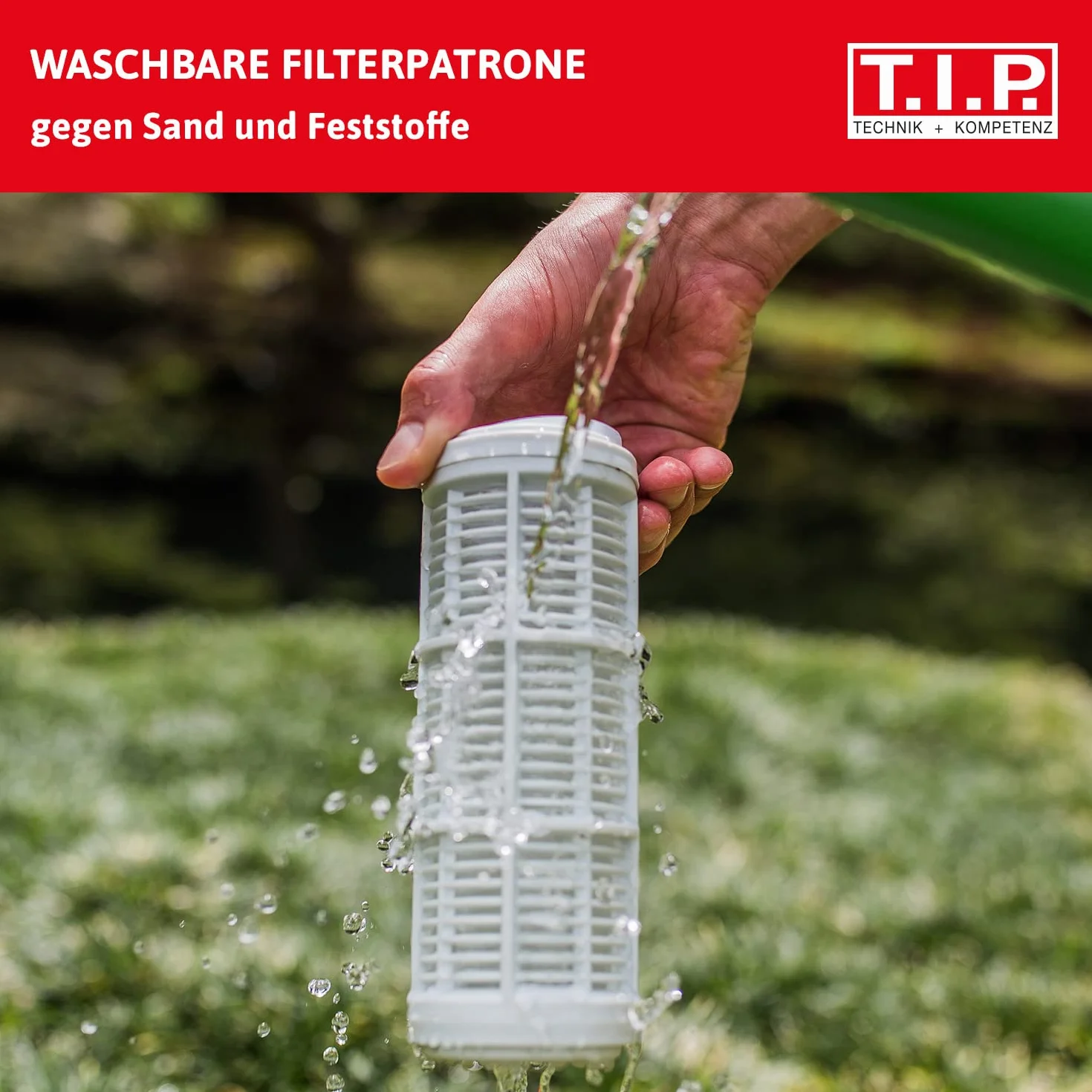 T.I.P. Filtr wstępny do pomp ogrodowych 12,7 cm 5 cali przepływ 7000 l/h zmywalna wkładka przezroczysty zbiornik