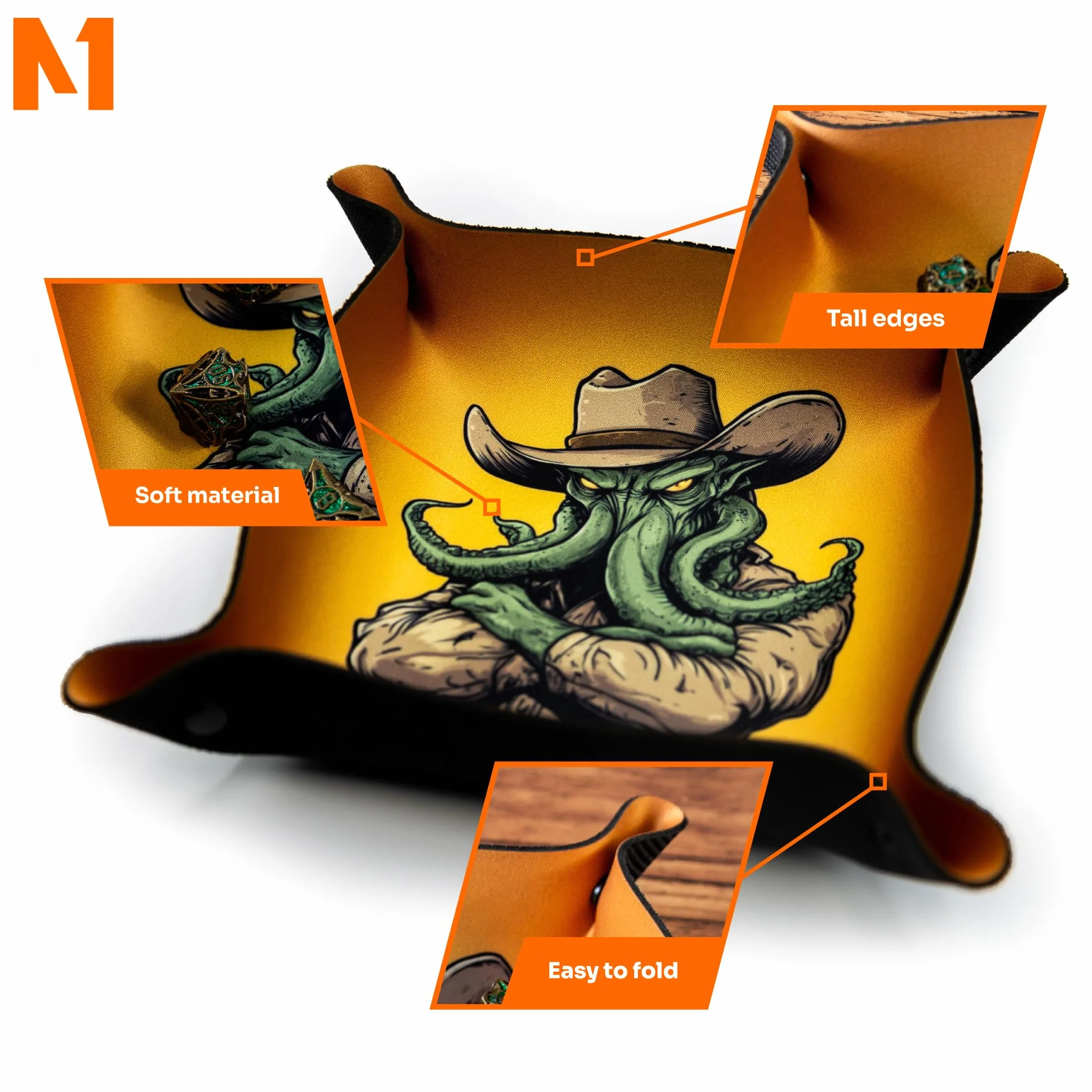 Tacka na kości do gier planszowych i RPG 22 x 22 cm - Cowboy Cthulhu