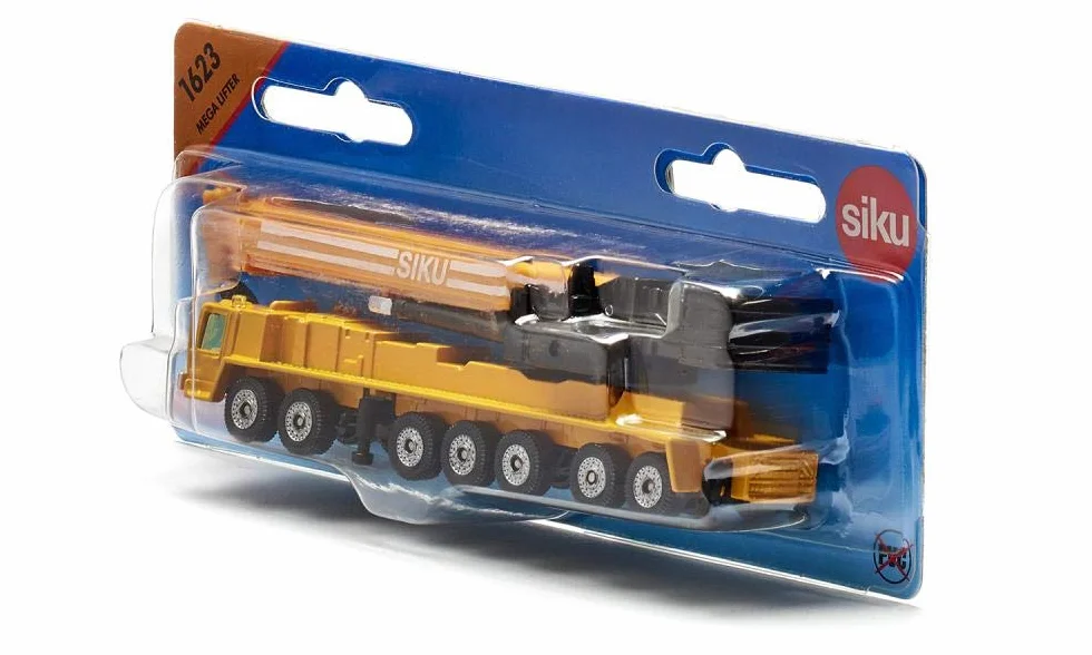 Siku 1623, Mega Lifter Dźwig samojezdny, Metal,Tworzywo sztuczne, Żółty, Teleskopowe ramię dźwigu, Podpory stabilizujące