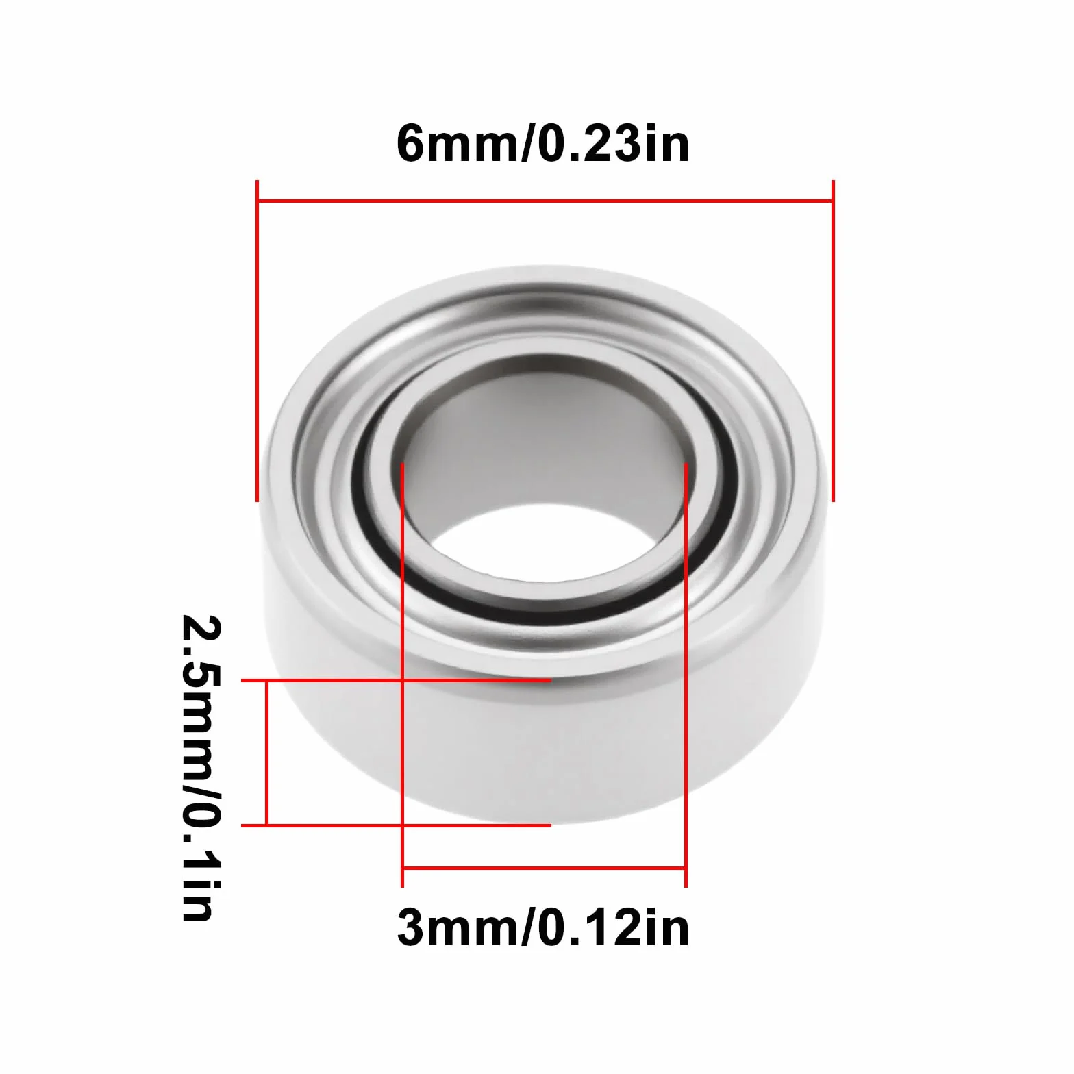 10 szt. Mr63-Zz 3 x 6 x 2,5 mm RC model łożyska samochodowe kompatybilne z ostrzami Align H1155 kompatybilne z E-Flite EFLH1115L