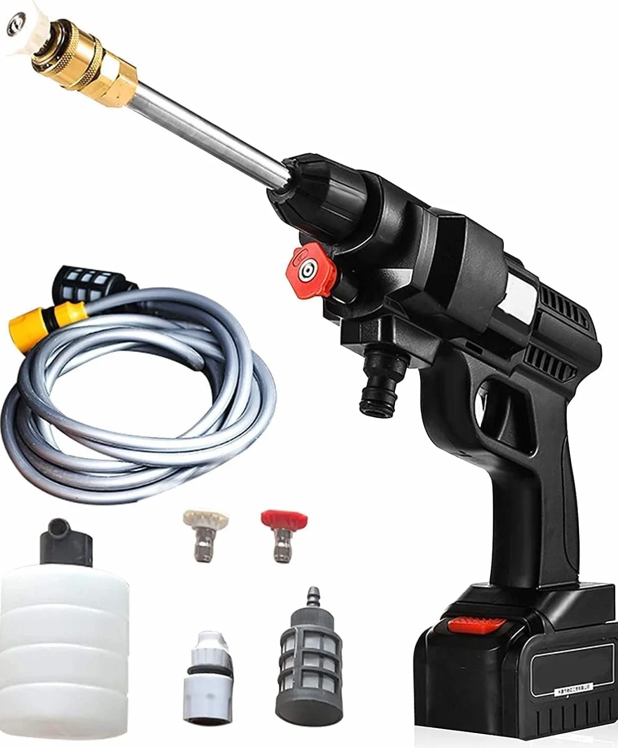 SQUADO Bezprzewodowy pistolet ciśnieniowy 48 V 8000 mAh 50 PSI wąż 3 m myjka wysokociśnieniowa