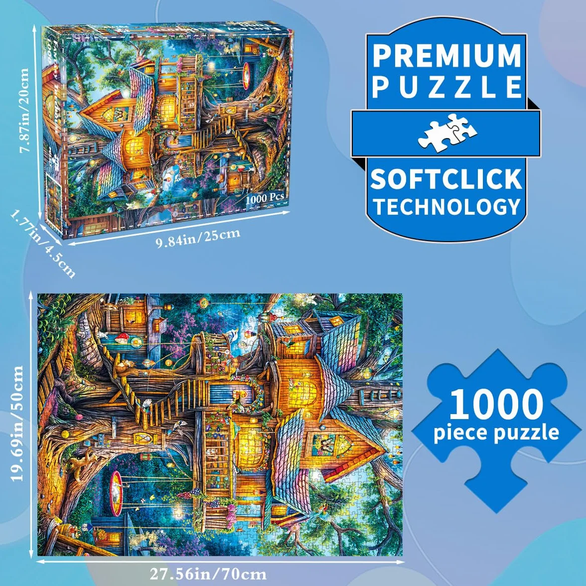 Puzzle 1000 elementów dla dorosłych, klasyczna gra edukacyjna, piękna dekoracja, fantazja, domek na drzewie, prezenty
