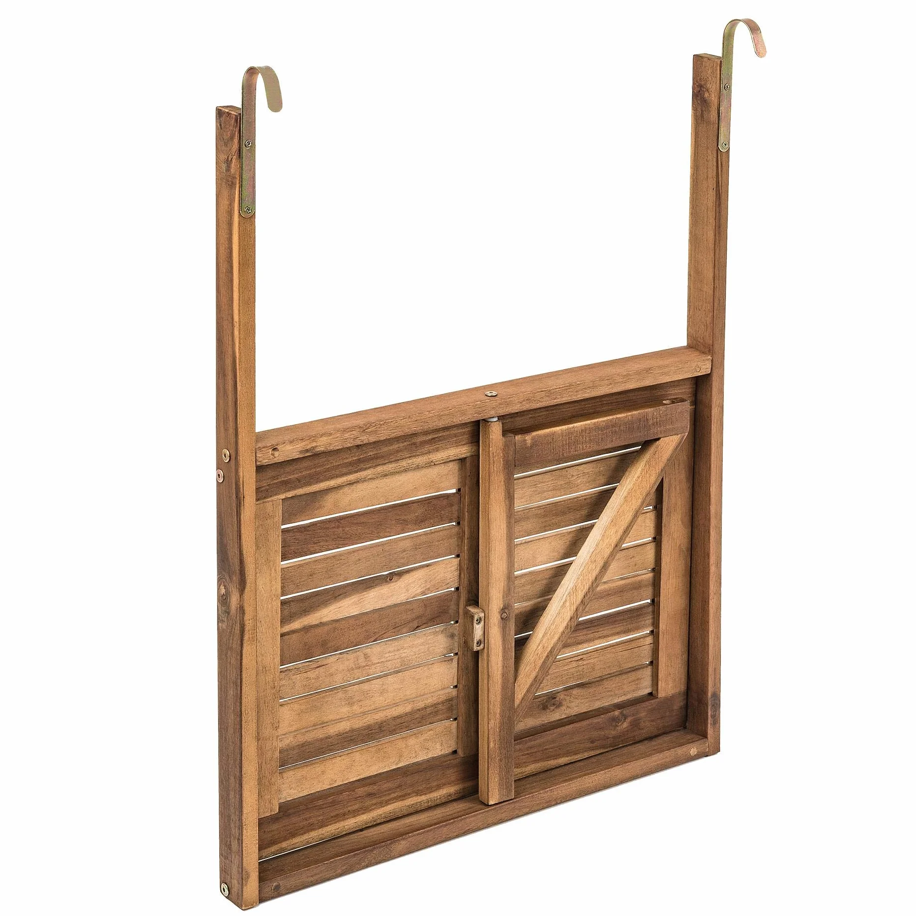 ESTEXO Składany stół balkonowy z drewna akacjowego wiszący 60 x 40 cm