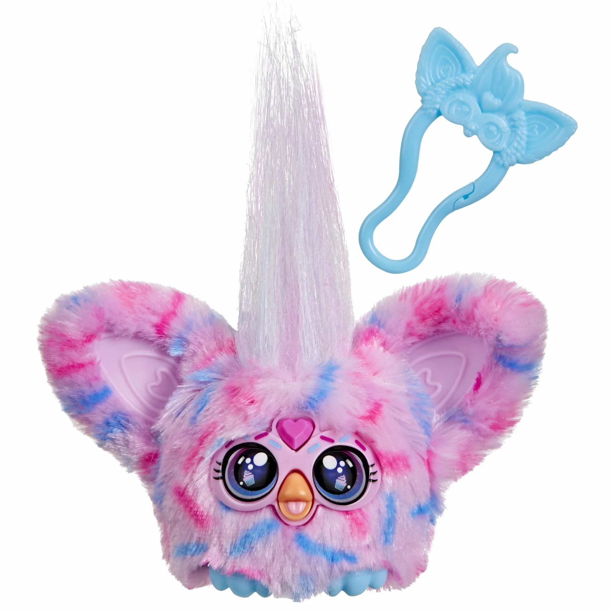 Furby Furblets Cay-Kee, miniaturowa pluszowa zabawka, motyw różowego tortu, muzyka i dźwięki, zabawki do karmienia na niby dla dzieci w wieku od 6 lat
