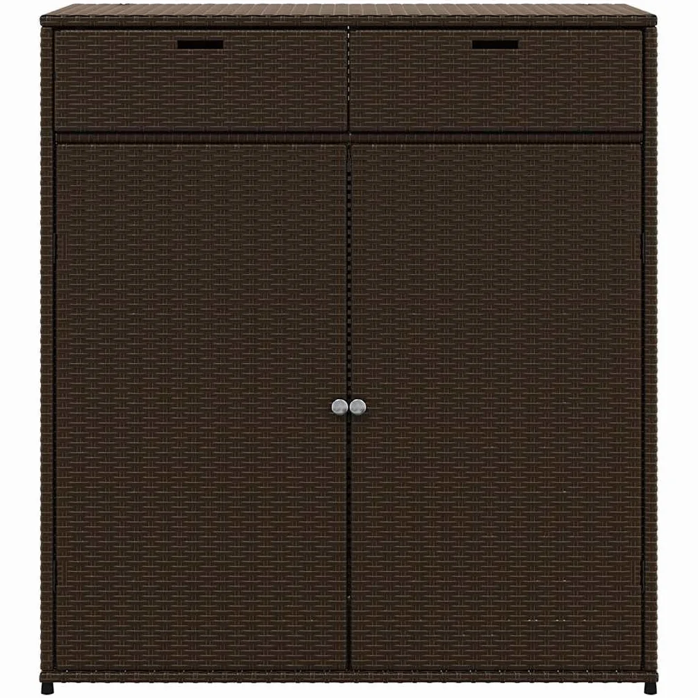 vidaXL Szafka ogrodowa polirattan brązowa 105x55x113 cm