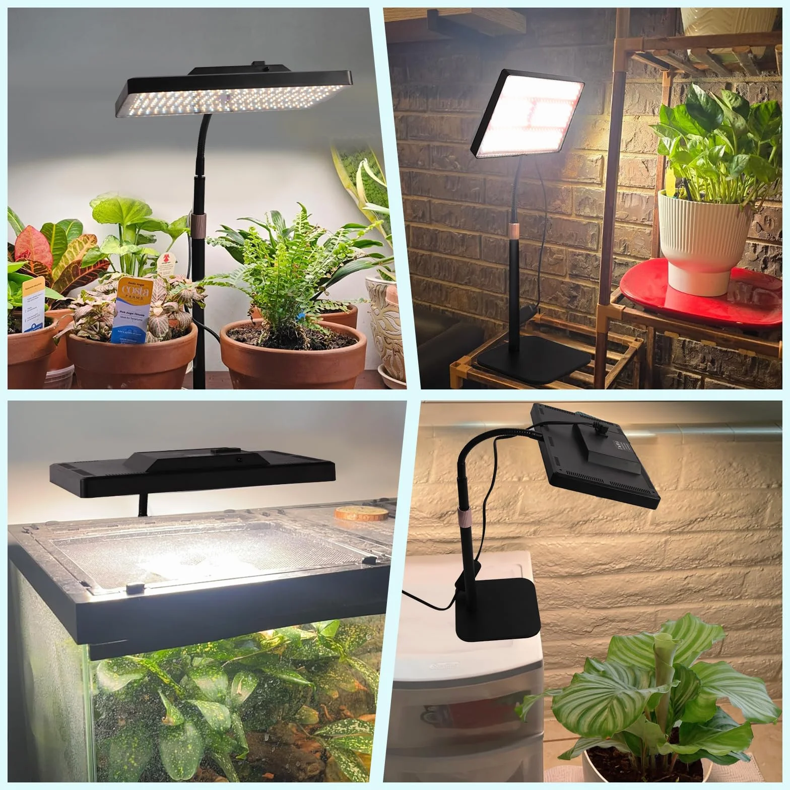Railee Lampa LED do Roślin 286 LEDs Pełne Spektrum UV-IR z Timerem 4/8/12H Ściemnianie