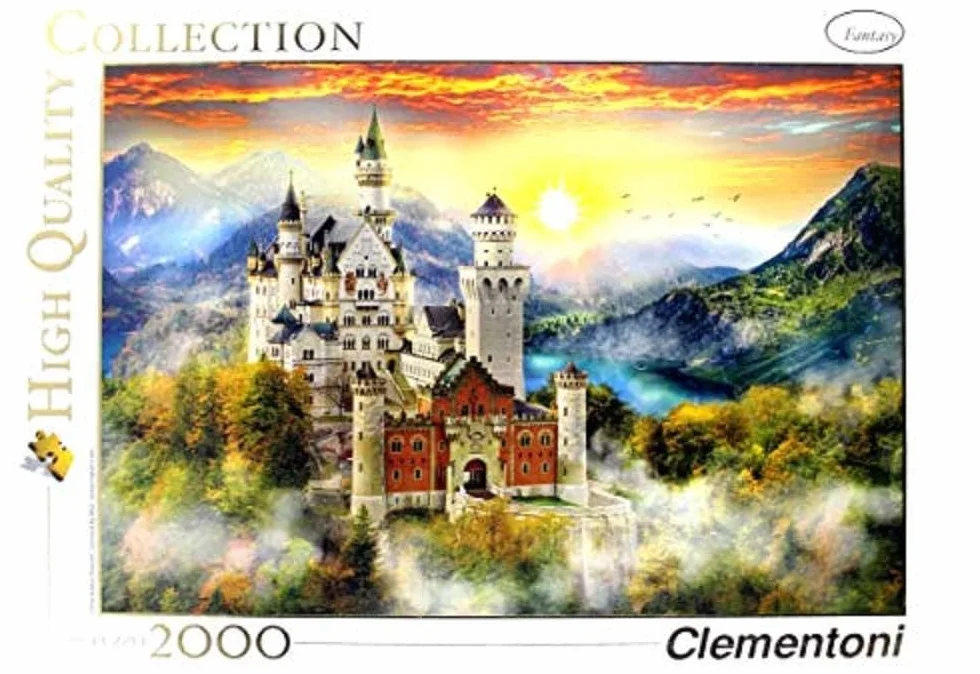 Clementoni Zamek Neuschwanstein Puzzle, Wielokolorowy, 2000 Elementów