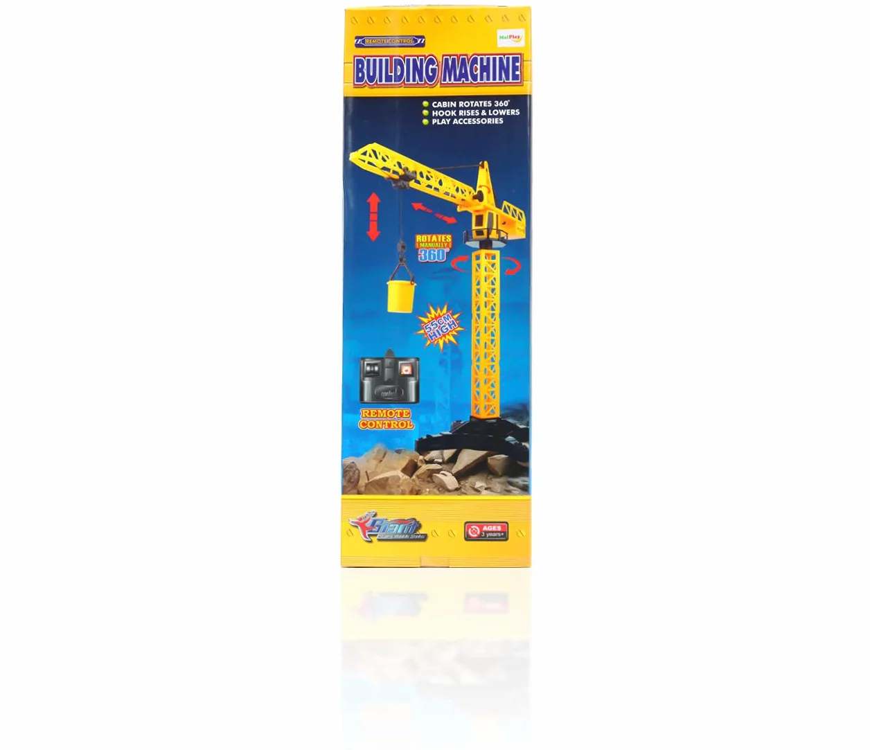 MalPlay 5906190293923 Dźwig Z Wiaderkiem Zdalnie Sterowany Rc ,żólty