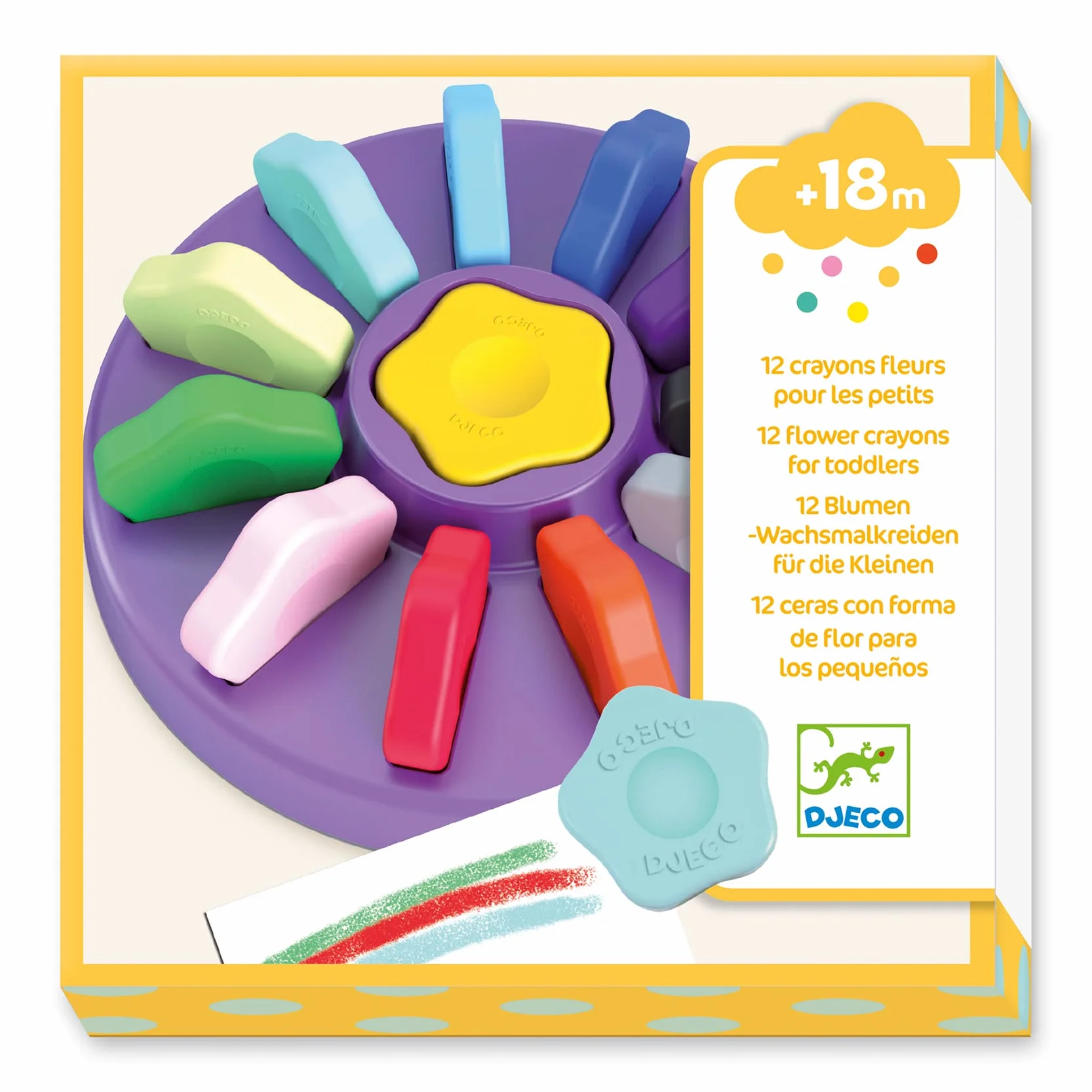 DJECO 39005 farby kwiatowe dla małych 12, wielokolorowe, 1 sztuka
