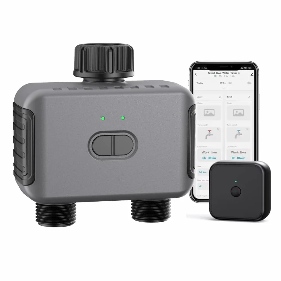 Haozee Inteligentny timer do wody 2-strefowy WiFi automatyczny system nawadniania ogrodu