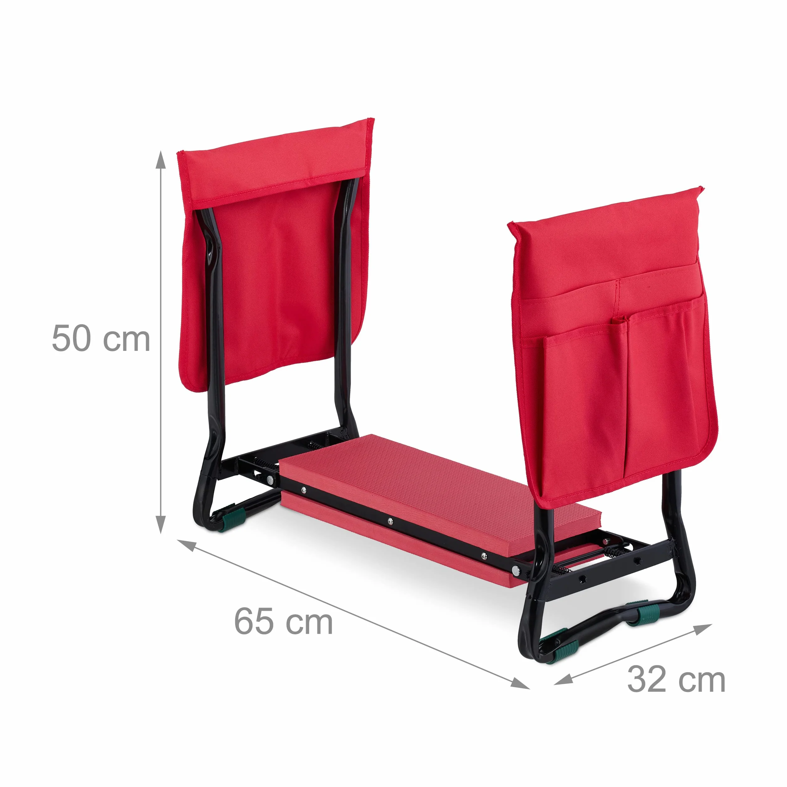 Relaxdays Ławka na kolana składana 150 kg czarna czerwona