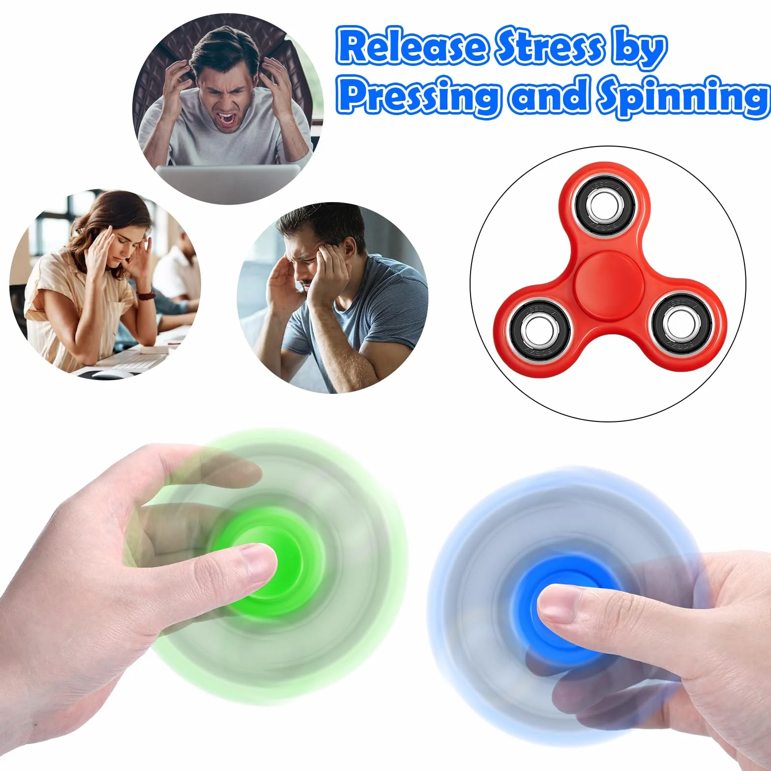 SCIONE Fidget Spinners 5-pak dla dzieci i dorosłych - sensoryczne i antystresowe zabawki Fidget dla dzieci i dorosłych z lękiem, idealne do wypełniania torebek imprezowych, nagrody do gry w