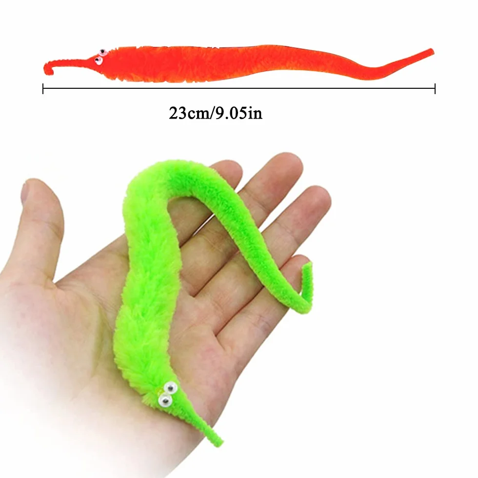 Robak na sznurku Wiggly Magic Twisty Toys Kolorowe rozmyte robaki dla dzieci i kota