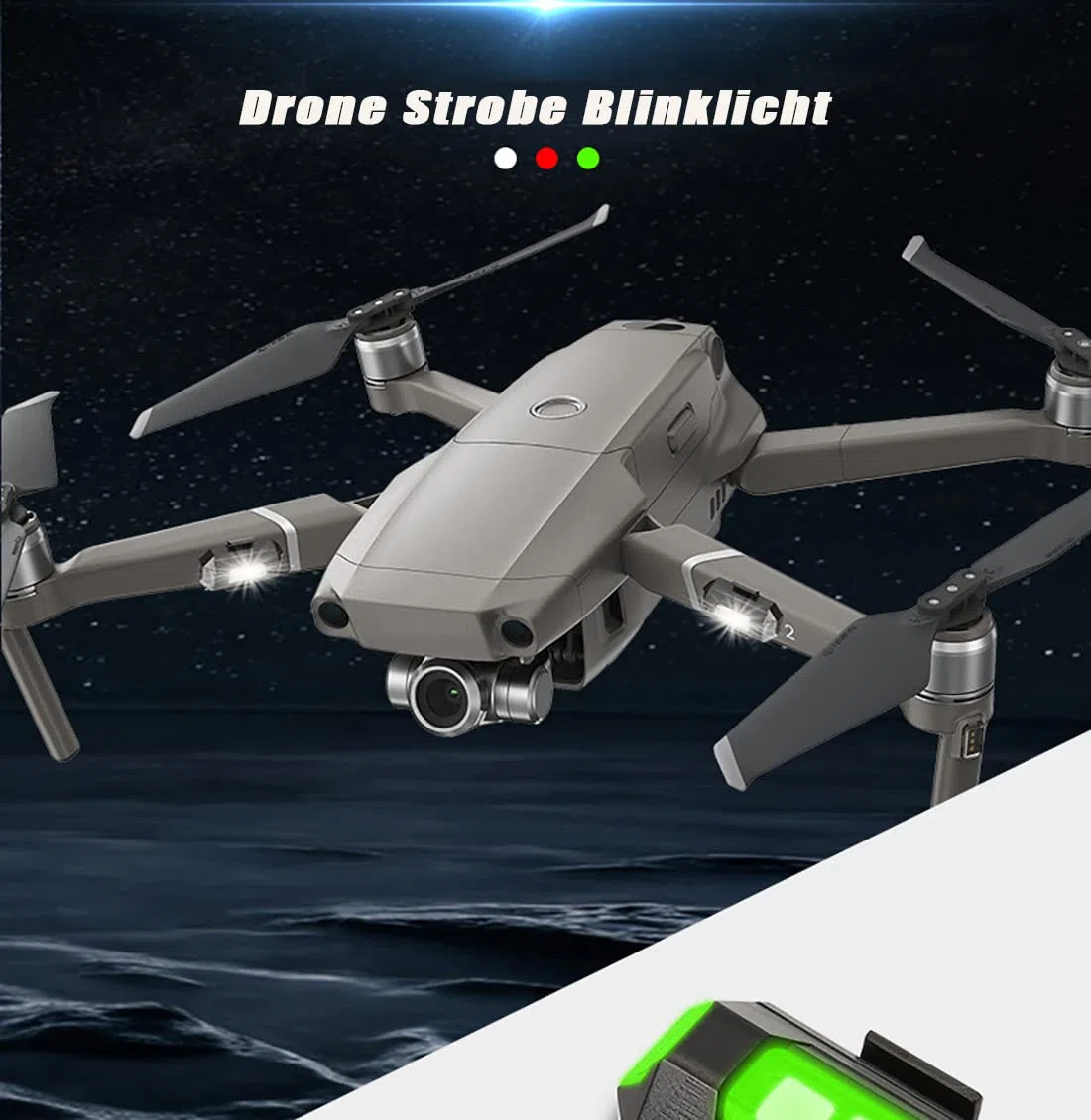 4 sztuki drona stroboskopowego, 7 kolorów, LED, do ładowania przez USB, mini drona, światło stroboskopowe, światło stroboskopowe, światło błyskowe