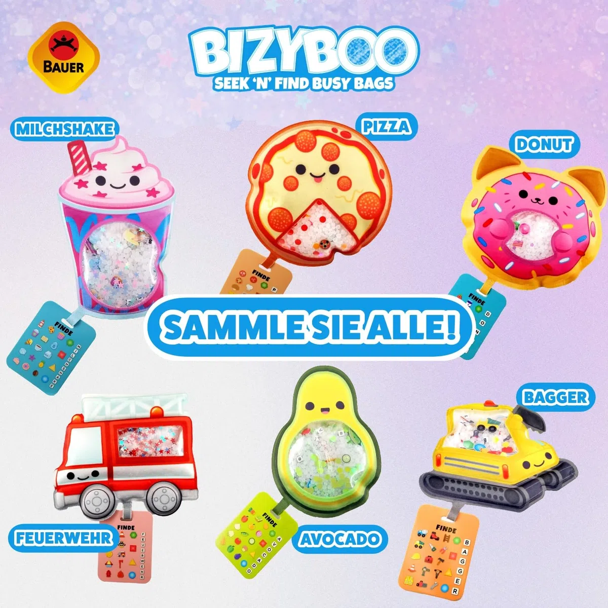 Bauer Spielwaren 21003 Bizyboo sensoryczna zabawka do wyszukiwania, kolorowa