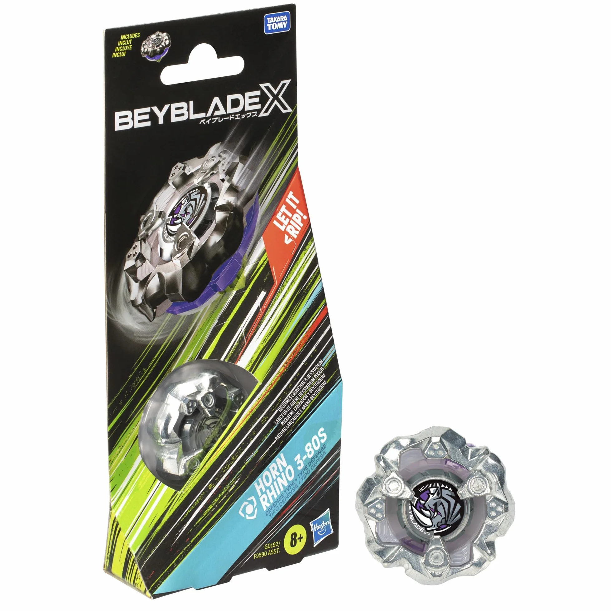 Beyblade X Horn Rhino 3-80S bączek Booster Pack