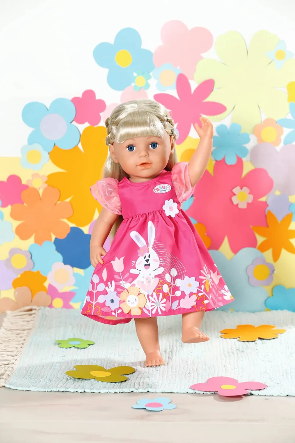 BABY born Dress Flowers - Fits BABY born dolls up to 43cm - Set Includes Flower Dress and hanger - Suitable for children aged 3+ years - 832639