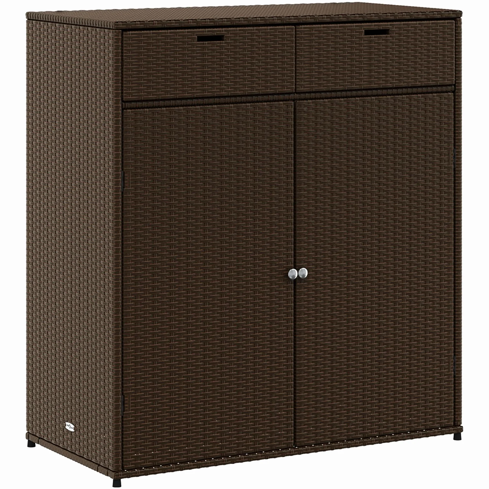 vidaXL Szafka ogrodowa polirattan brązowa 105x55x113 cm