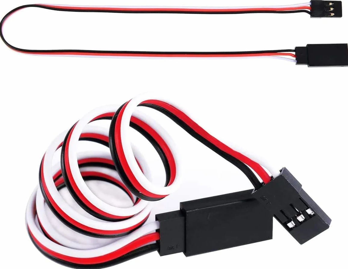 POFET 10 sztuk przedłużacz Servo kabel przyłączeniowy 50 cm 3-biegunowy kabel wtyczka JR i gniazdo Futaba do samolotu RC