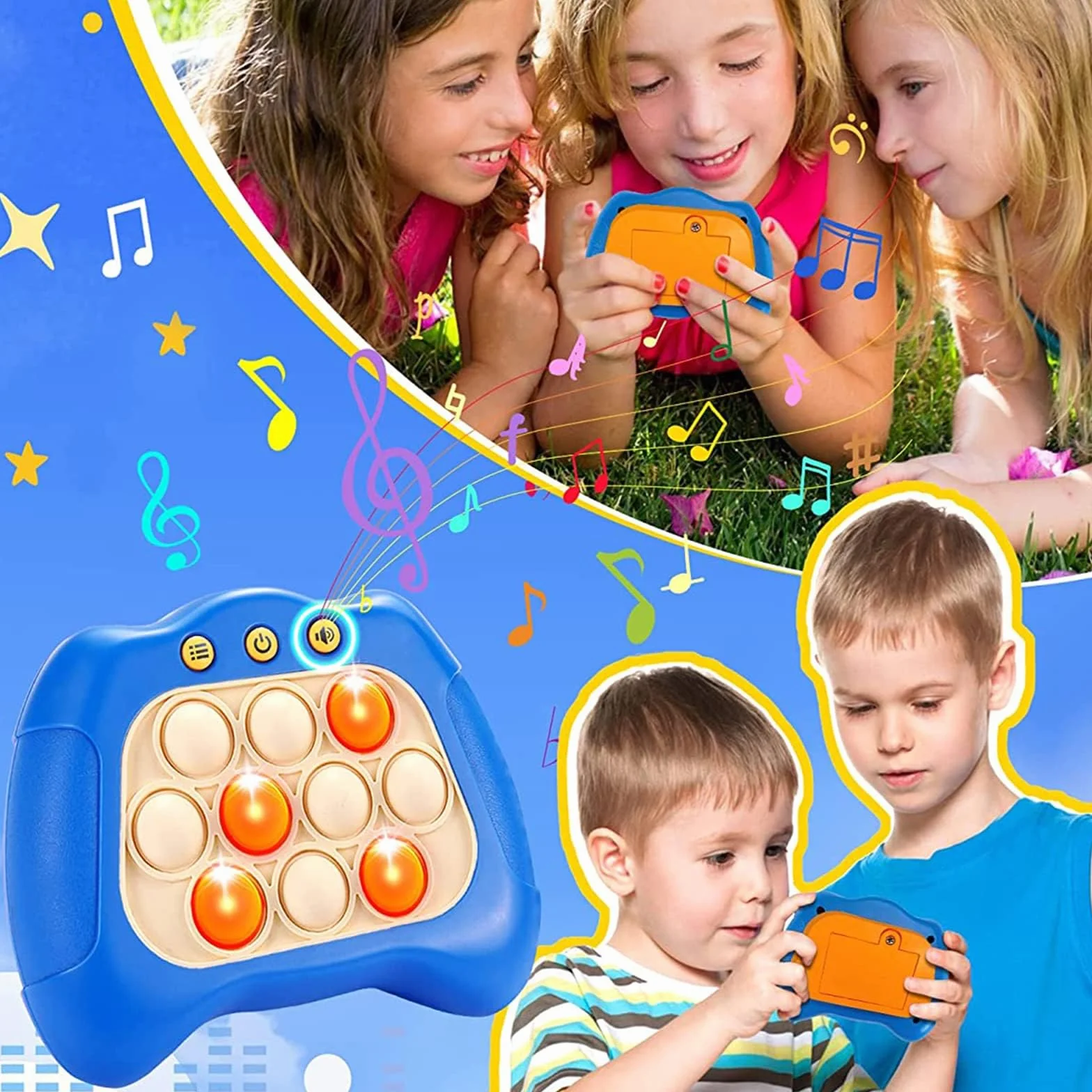 Konsola do gier Quick Push Bubble, Puzzle Pop Light Up Game, dekompresyjna maszyna do gier logicznych, sensoryczne zabawki Fidget dla autyzmu, gra koordynacyjna ręka-oko dla dzieci i dorosłych