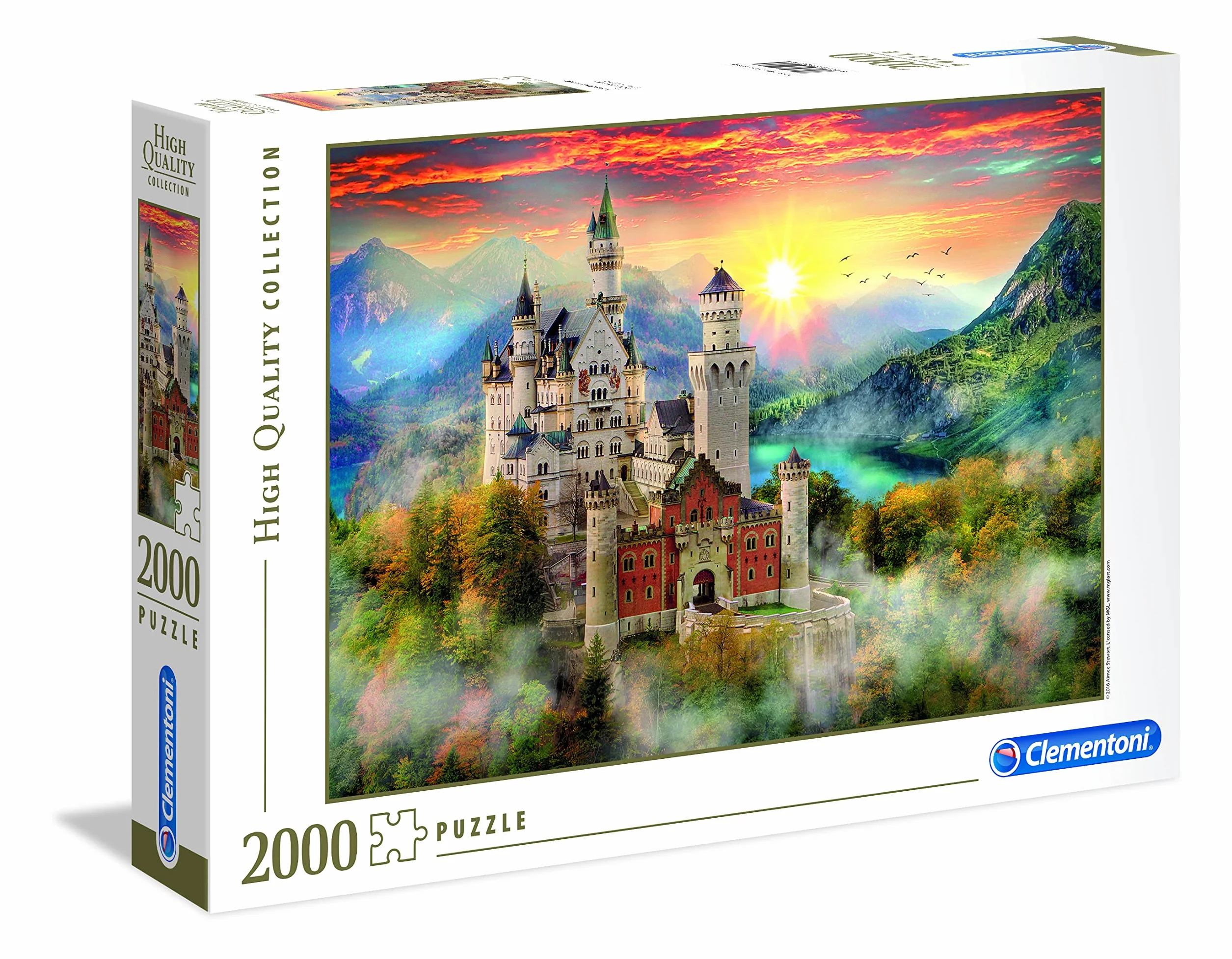 Clementoni Zamek Neuschwanstein Puzzle, Wielokolorowy, 2000 Elementów