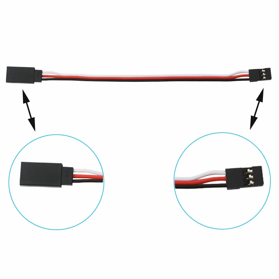 GTIWUNG 5 sztuk 12" / 300 mm RC serwo, przedłużacz JR, kabel serwo, wtyczka JR, przedłużacz 22AWG 60 rdzeni Futaba