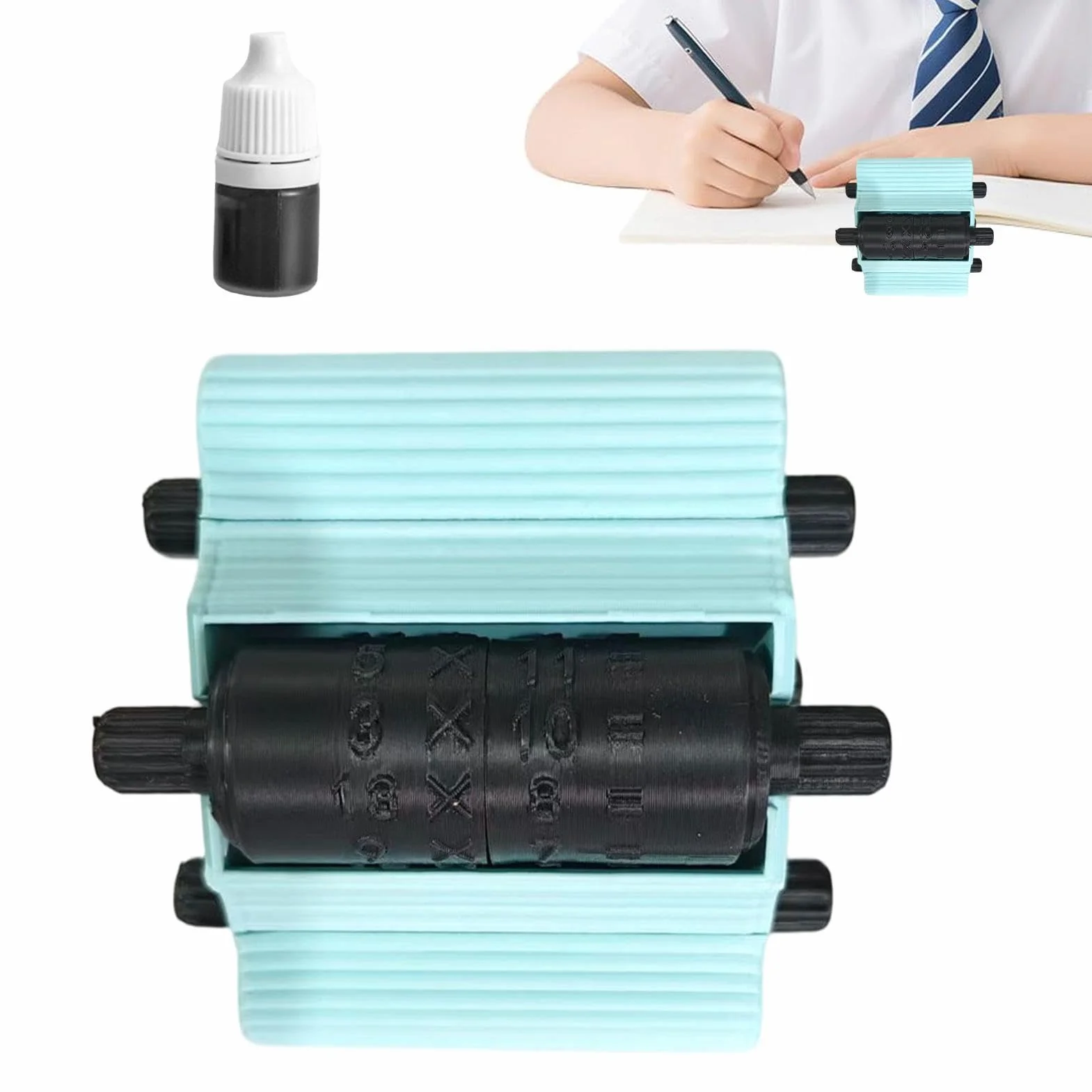 Math Roller Stamp Tool, Arithmetic Practice Stamp, Kids Learning Stamps Set, Interactive Fill Blank Math Problems for Addition Subtraction Multiplication Division Classroom Homeschool Activities
