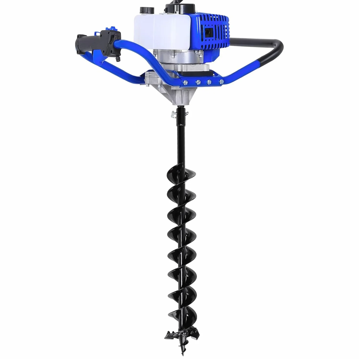 Wiertło do gleby stalowe 800 mm x 100 mm ze sworzniem zabezpieczającym i adapterem