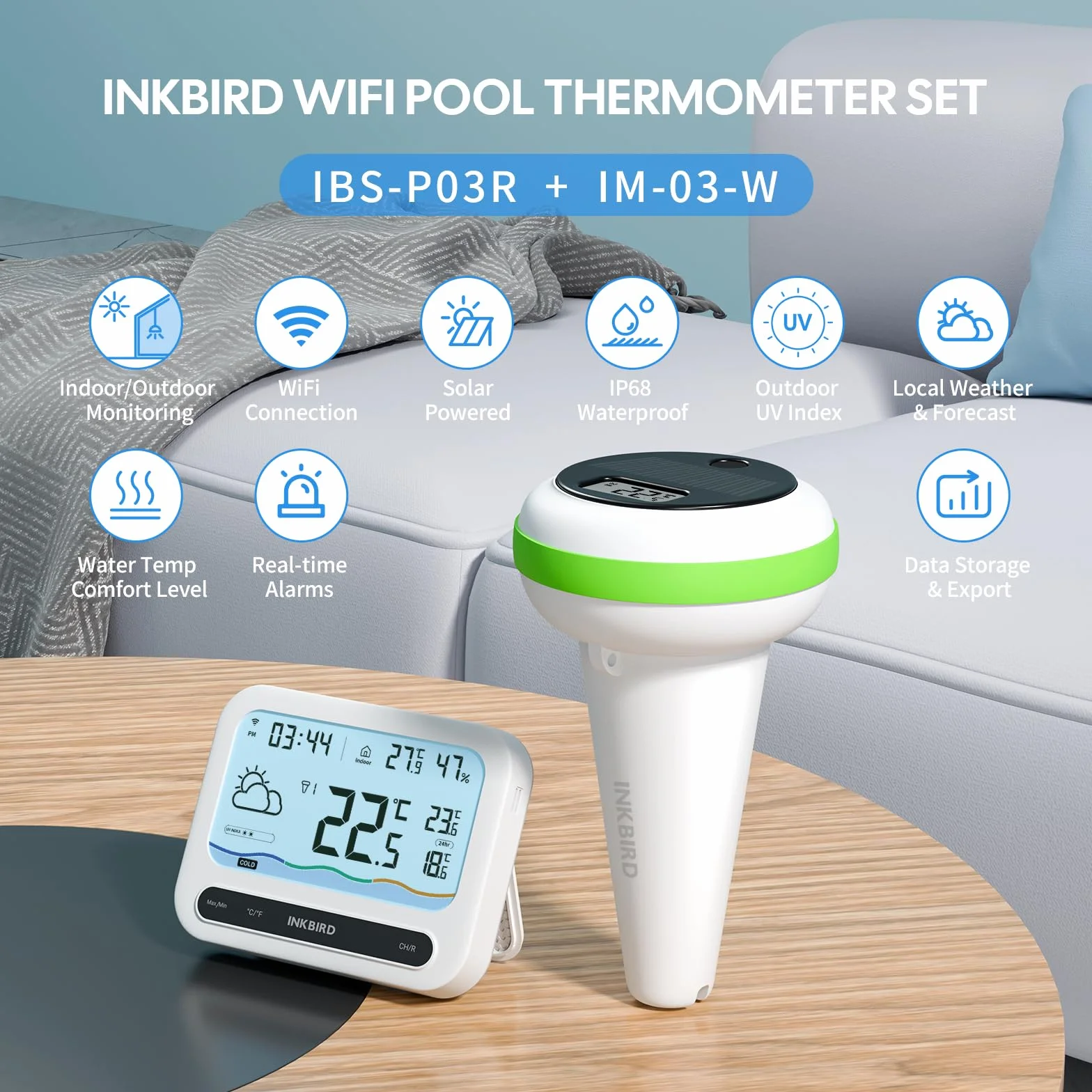 Inkbird IBS-P03R solarny termometr basenowy Wi-Fi