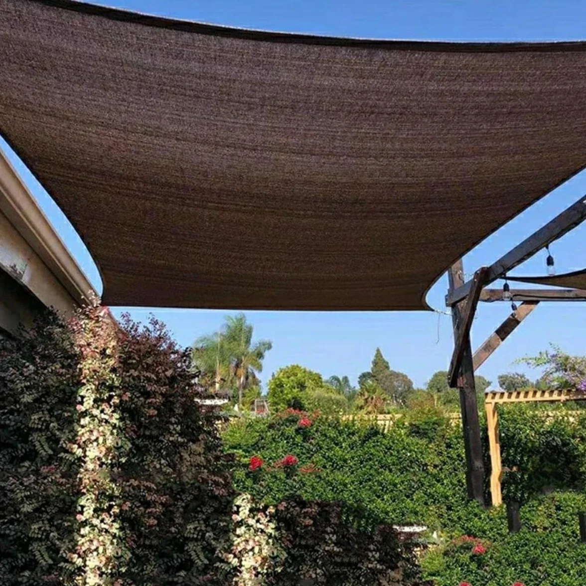 Tkanina Przeciwsłoneczna Przepuszczająca Wodę 90% Siatka Osłona Przeciwsłoneczna Do Patio Ogrodowa Pergola Markiza (3x4 m)