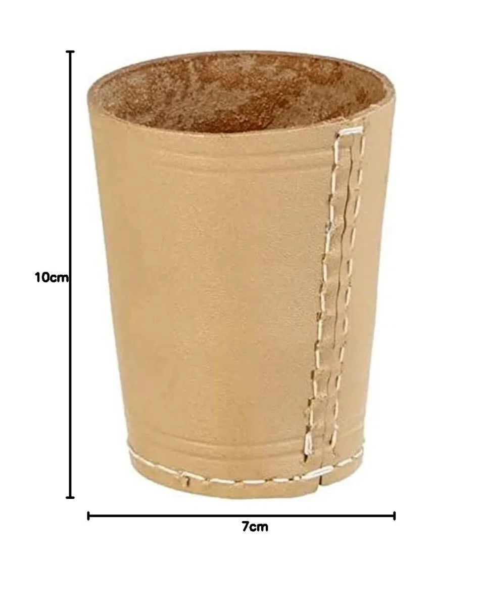 Lederwürfelbecher natur