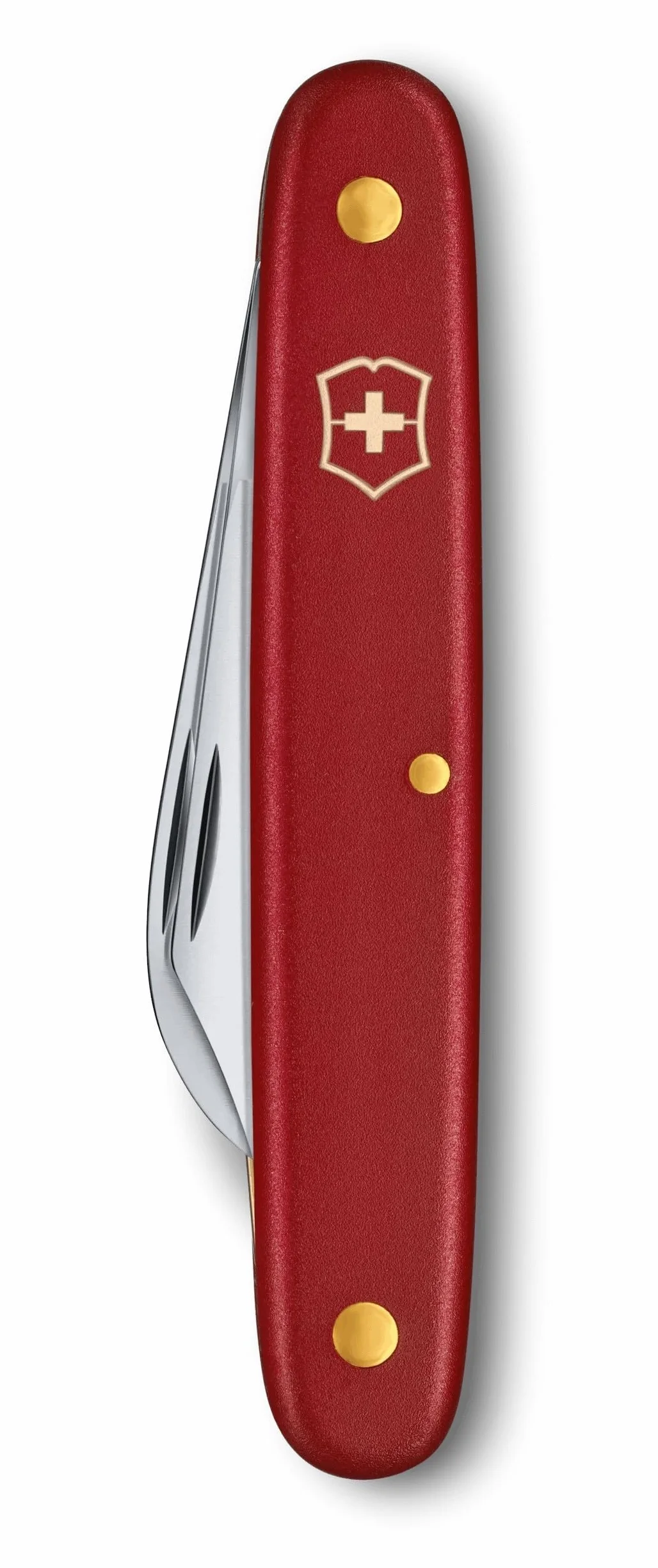 Victorinox Okulier-und Hakenmesser 3 Funktionen Klinge spitz gebogen Messing-Rindenlöser rot
