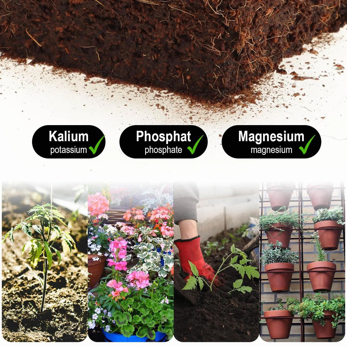 COM-FOUR® 10x ziemia do uprawy kokosa - biodegradowalne peczniejace plasterki kokosa - beztorfowe brykiety z prasowanego wlókna kokosowego na 10 litrów