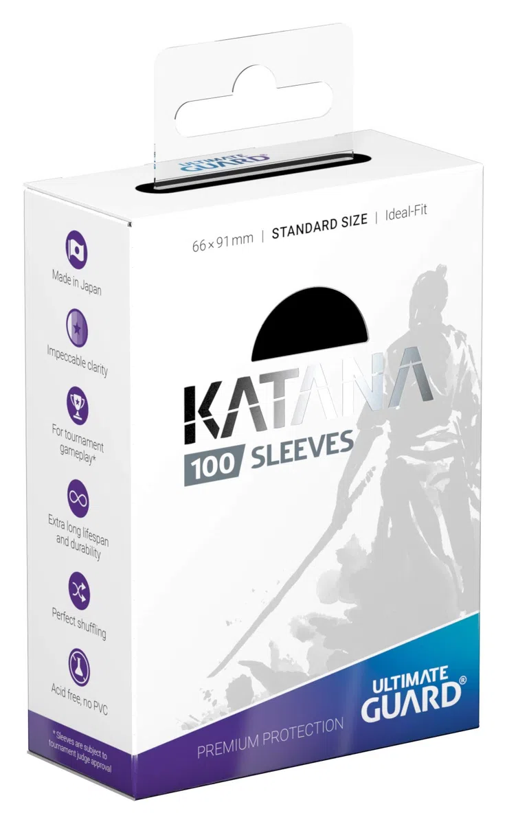 Ultimate Guard - UGD010112 - Rękawy Katana - czarne (100) - rozmiar standardowy, 66 x 91 mm