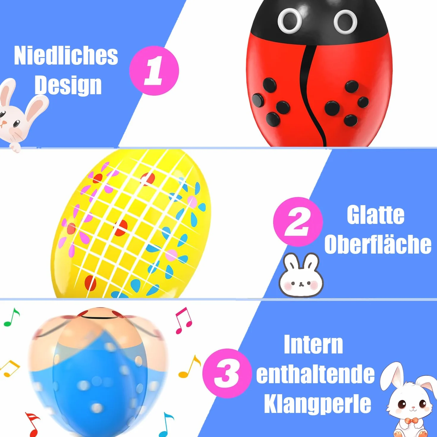Drewniany zestaw do shakera, jajka wielkanocne, marakasy, instrumenty perkusyjne, muzyczne shakery, jajka grzechotkowe dla niemowląt i małych dzieci (6)