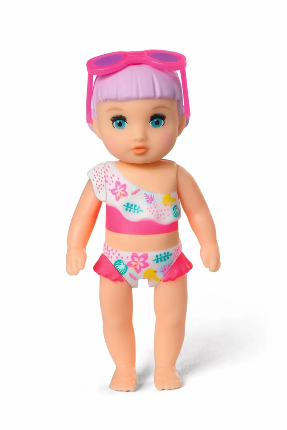 BABY born Minis Zestaw do zabawy na lato z Larą 906132 – lalka 7 cm z ekskluzywnymi akcesoriami i ruchomym korpusem do realistycznej zabawy – dzieci od 3 lat
