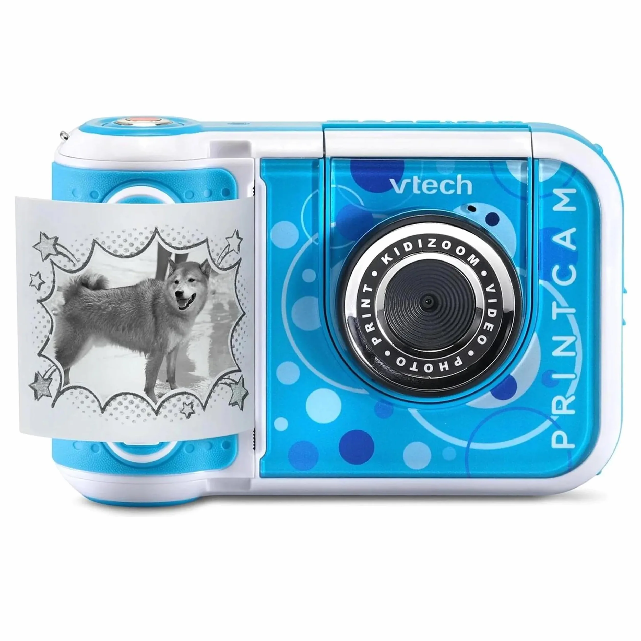 Vtech KidiZoom Print Cam niebieska – aparat dla dzieci z funkcją drukowania, selfie i wideo, efektami, graniem itp. dla dzieci w wieku 4-12 lat