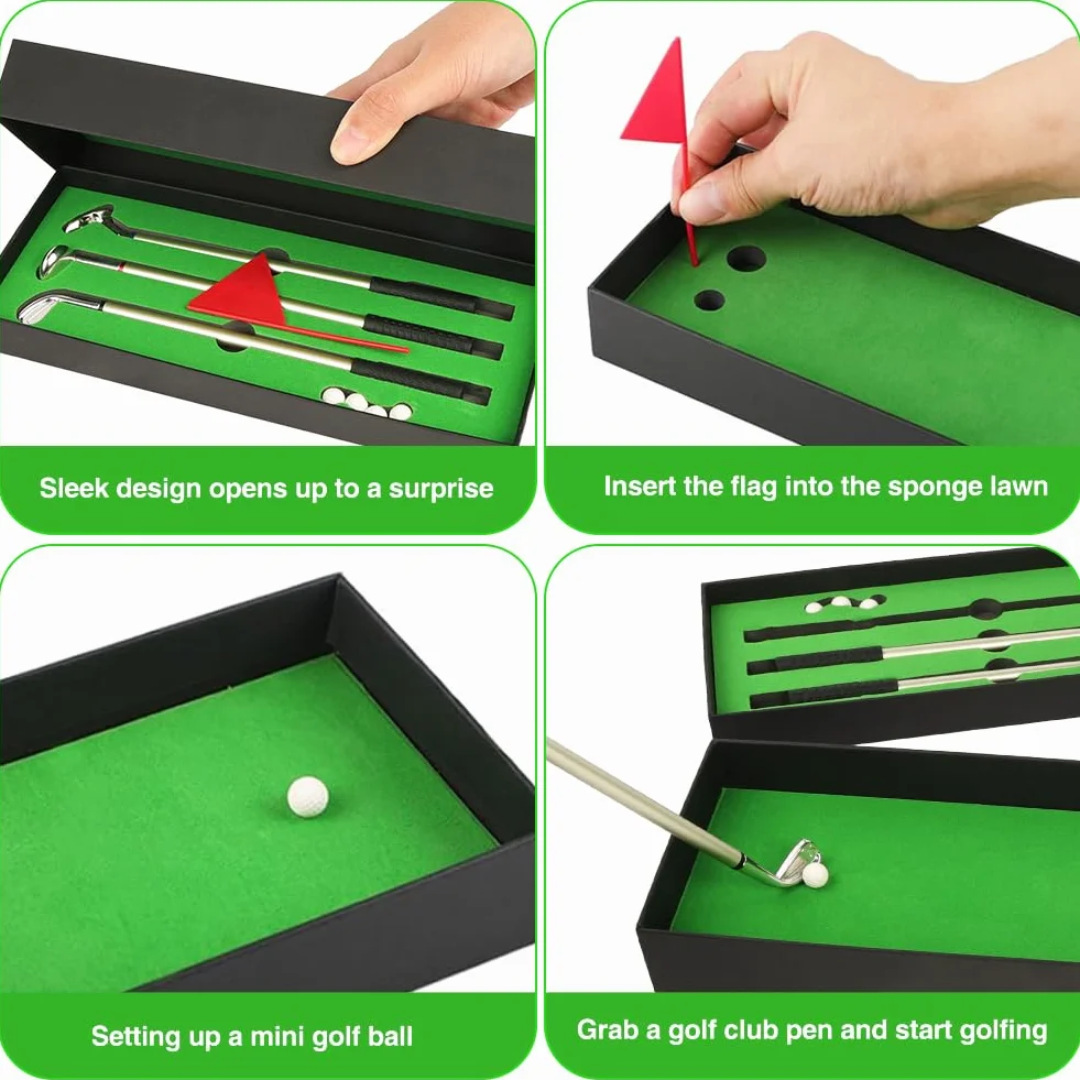 OSDUE Prezenty dla mężczyzn, prezenty na długopis golfowy dla mężczyzn, mini gry komputerowe, zabawna zabawka Fidget, prezent na długopis golfowy dla dorosłych, współpracownik, mężczyźni, szef