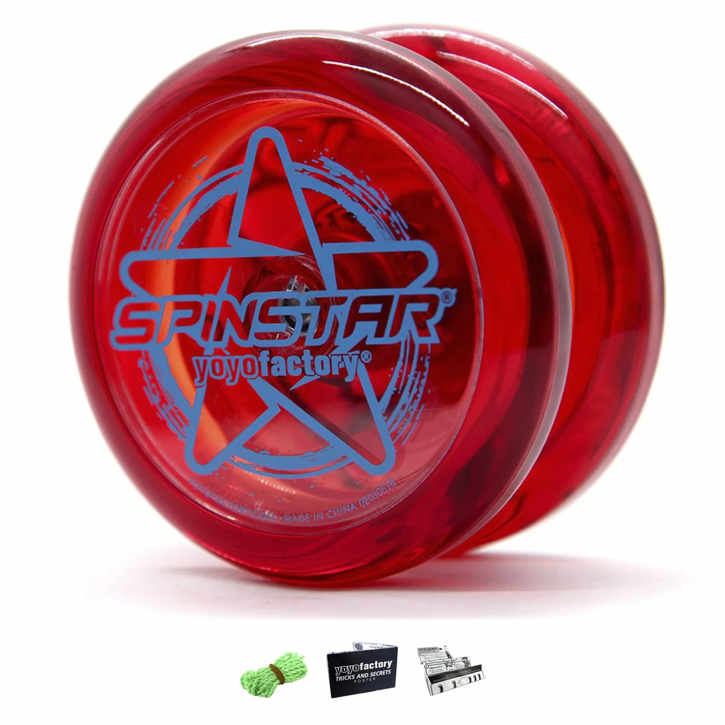 YoyoFactory SPINSTAR Yo-Yo – czerwony (idealny dla początkujących, sznurek i instrukcja w zestawie)