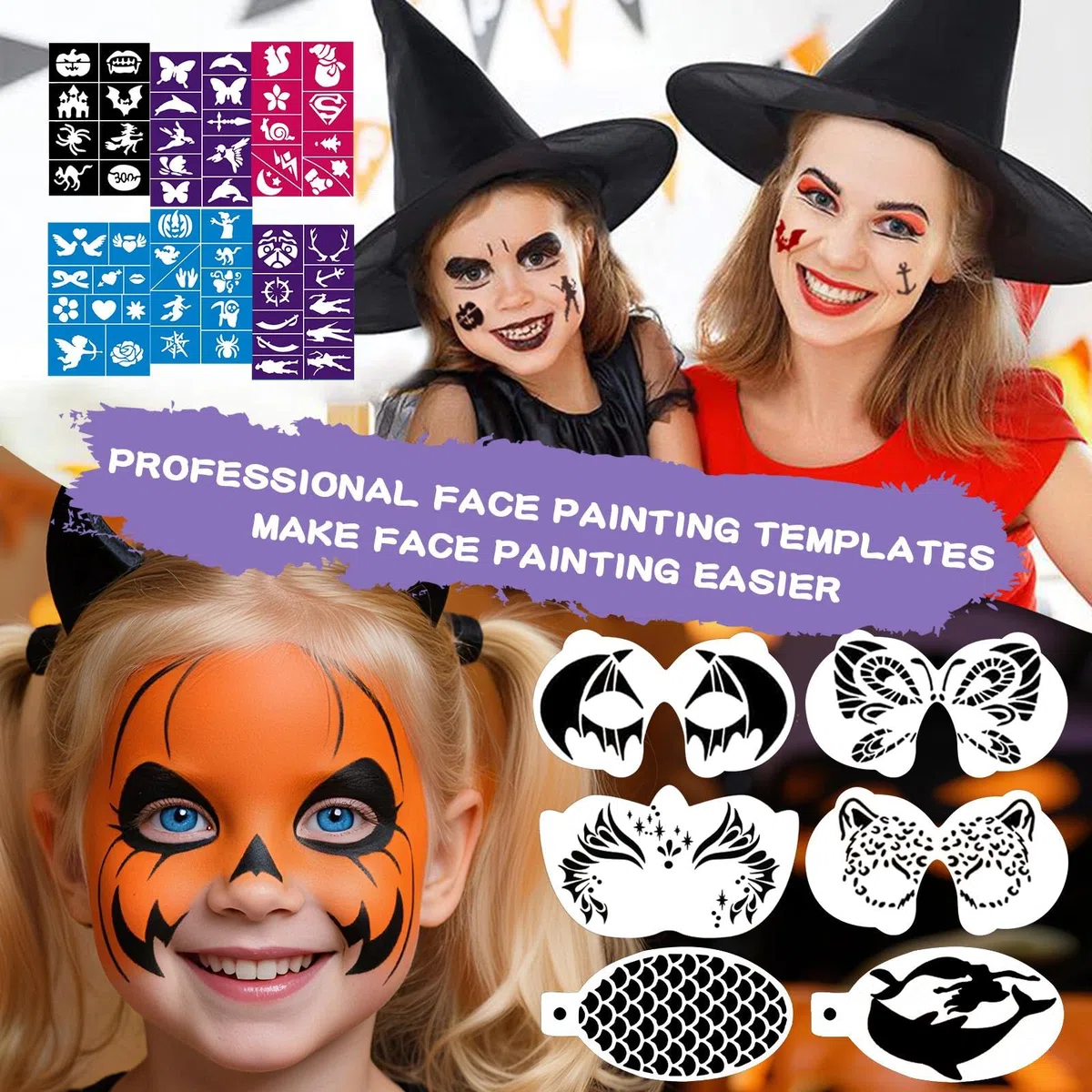 Zestaw do makijażu dla dzieci, nadaje się do prania, zestaw do malowania twarzy, na Halloween, karnawał, do malowania ciała