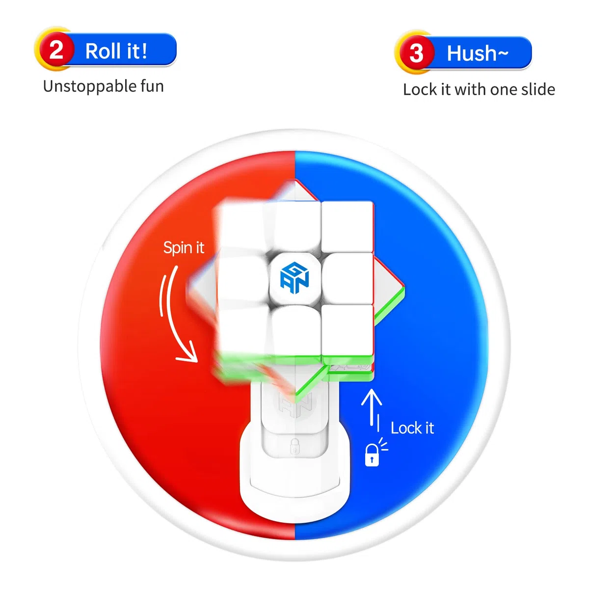 GAN 3x3 Smart Kostka Podstawka, Plastikowy Stojak na Kostkę Dostosowywany Akcesoria dla Układanki Kostki, Kompatybilny ze Smart Kostką Gan 3x3
