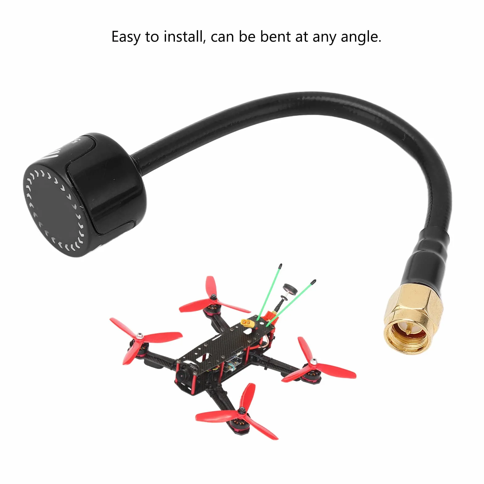 Antena 125 Mm 5,8 GHz 2,5 Dbi do Zdalnego Sterowania FPV Drone Odporna na Uderzenia Antena Zysku RHCP (Czarny)