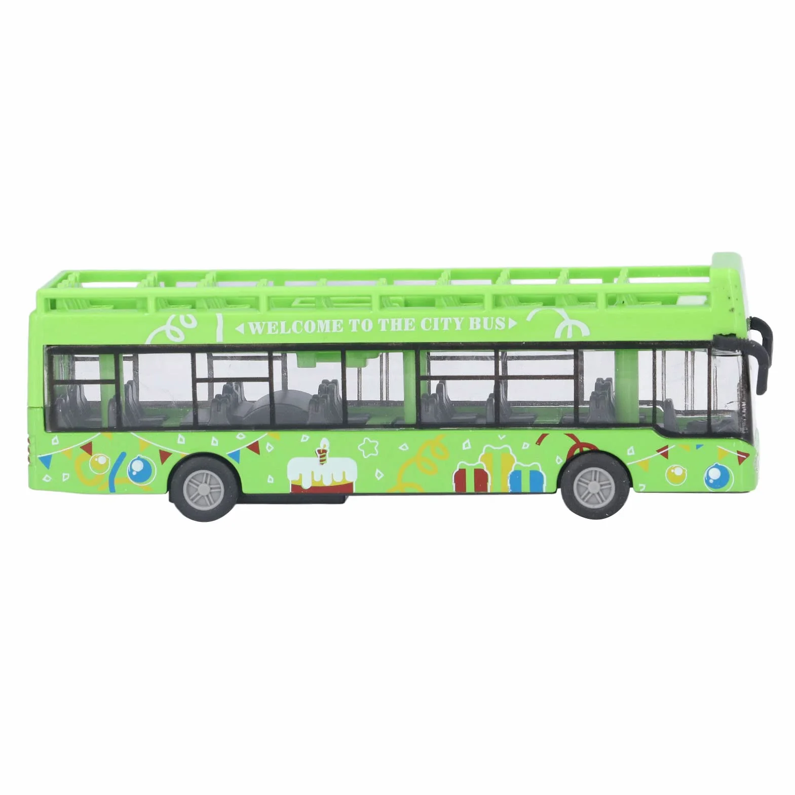 Zielony Autobus, Stop Stopu Wysokiej Symulacji Metalowy Autobus Typu Pull-back Zabawka dla Dzieci dla Dzieci(Zielony)
