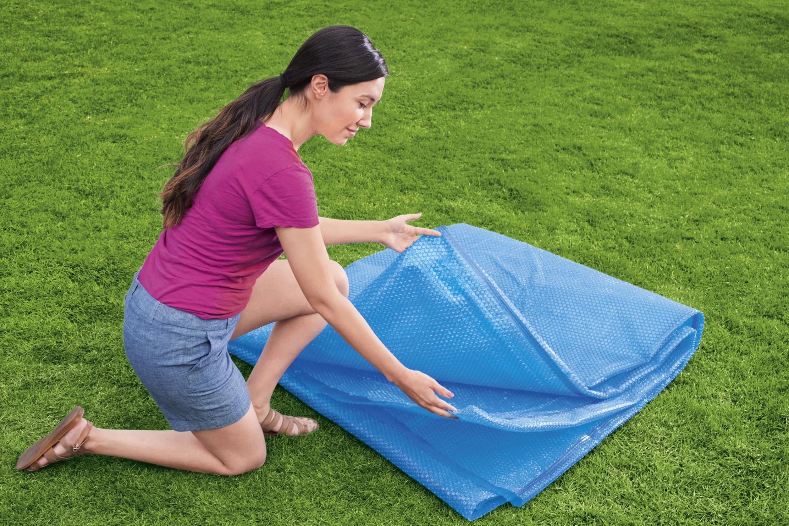 Bestway Plandeka solarna PE Ø 417 cm, niebieska, okrągła