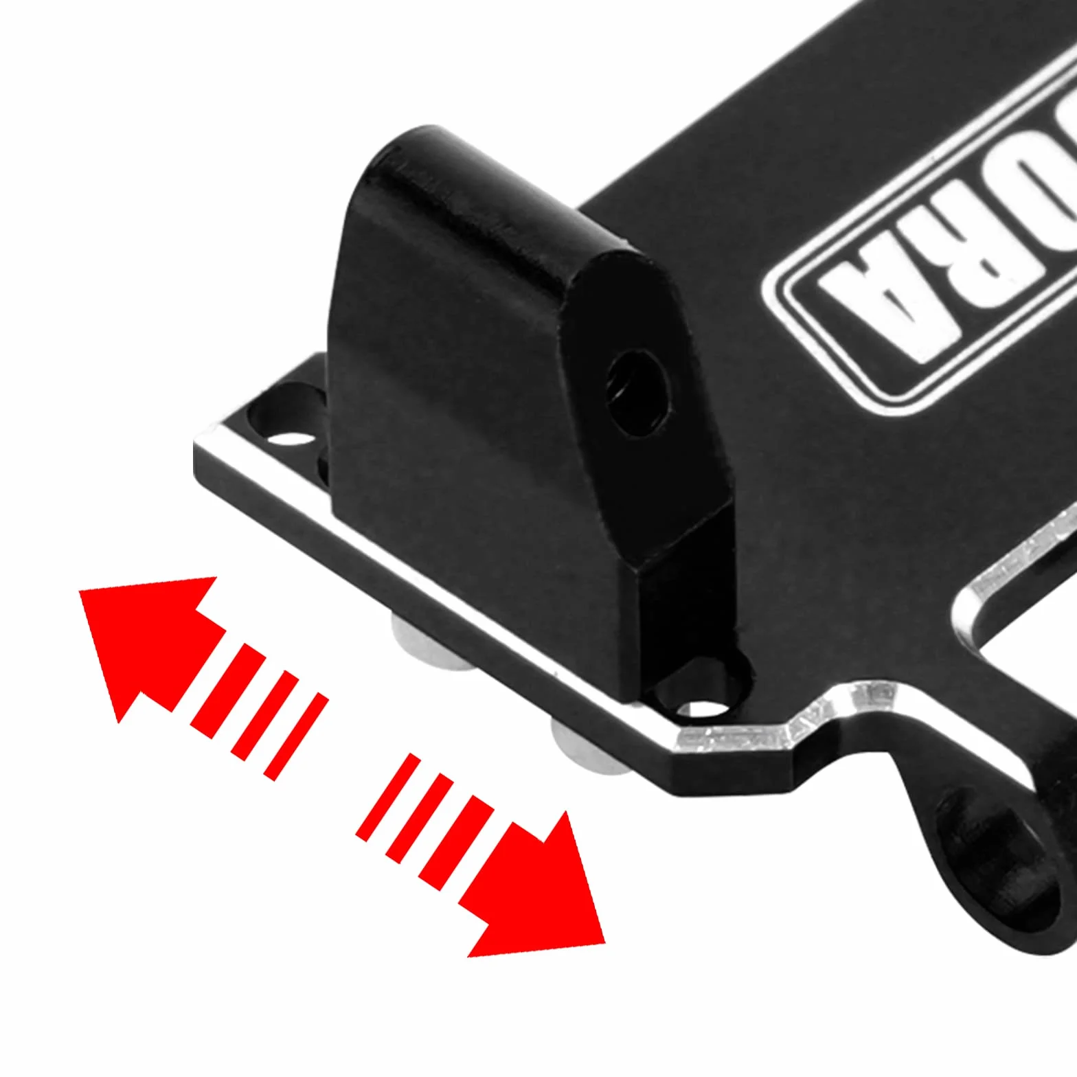 INJORA Regulowany uchwyt serwo CNC aluminium do Axial SCX24 1/24 RC Crawler Upgrade (czarny)