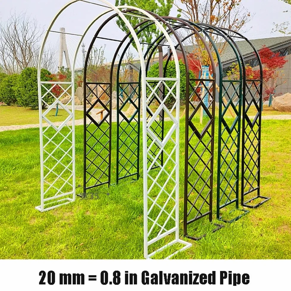 Generisch Łuk Ogrodowy Metalowy 180-380 cm Czarny Pergola z Cokołem Łuk Różany