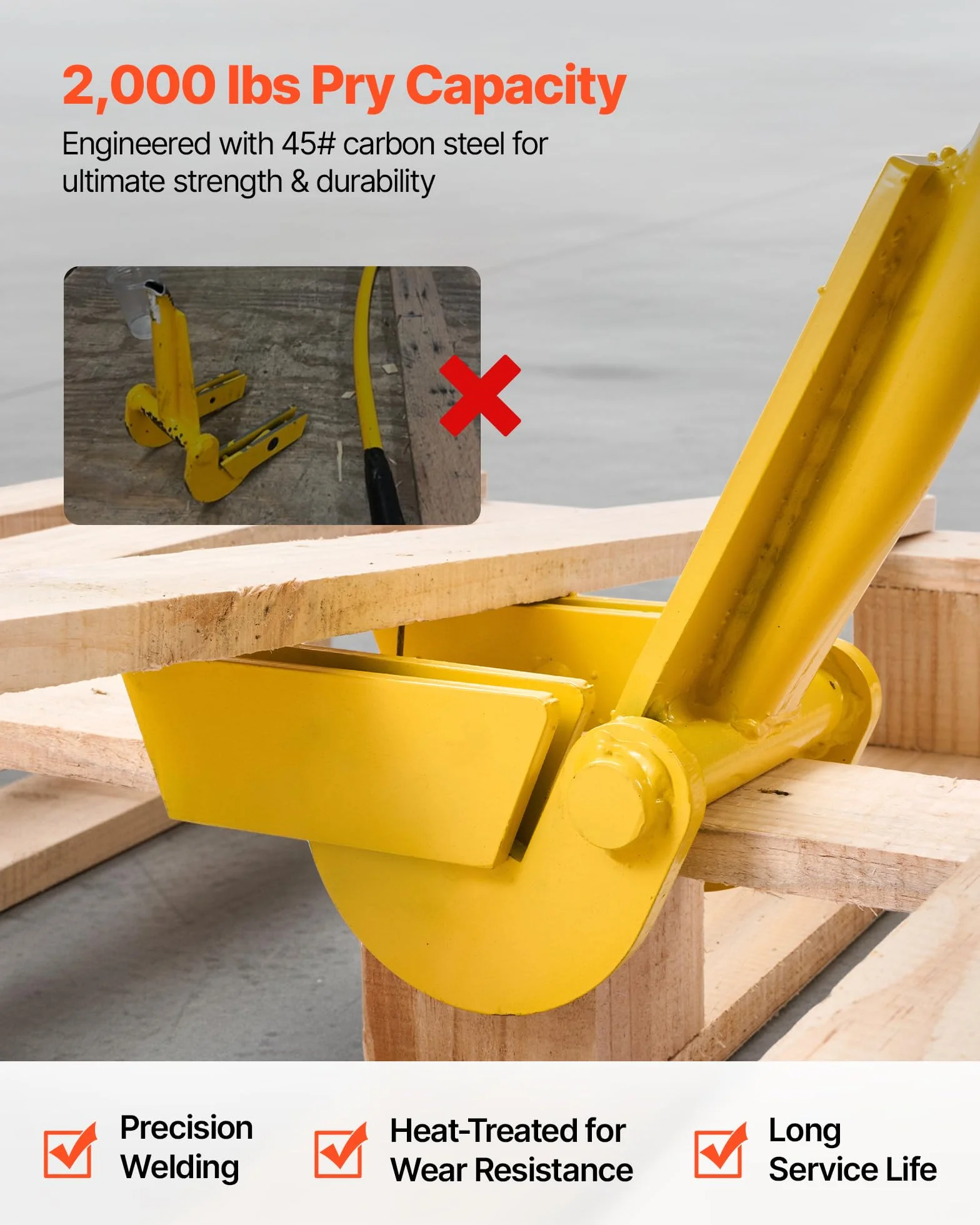VEVOR Pallbuster 104 cm drążek do demontażu ze stali węglowej narzędzie przegubowe