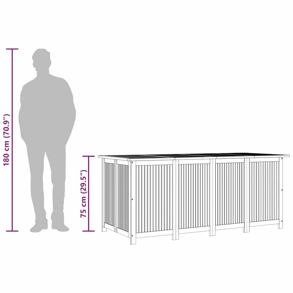 vidaXL Skrzynia ogrodowa 200x80x75 cm lite drewno akacjowe pojemnik do przechowywania