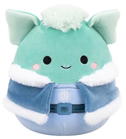 Squishmallows Oryginalny pluszowy troll Troye the Teal Troll w zimowym stroju, wakacyjny plusz, kolekcjonerska, urocza pluszowa zabawka, przytulanka dla dzieci, pluszaki, urocze pluszaki, odpowiednie