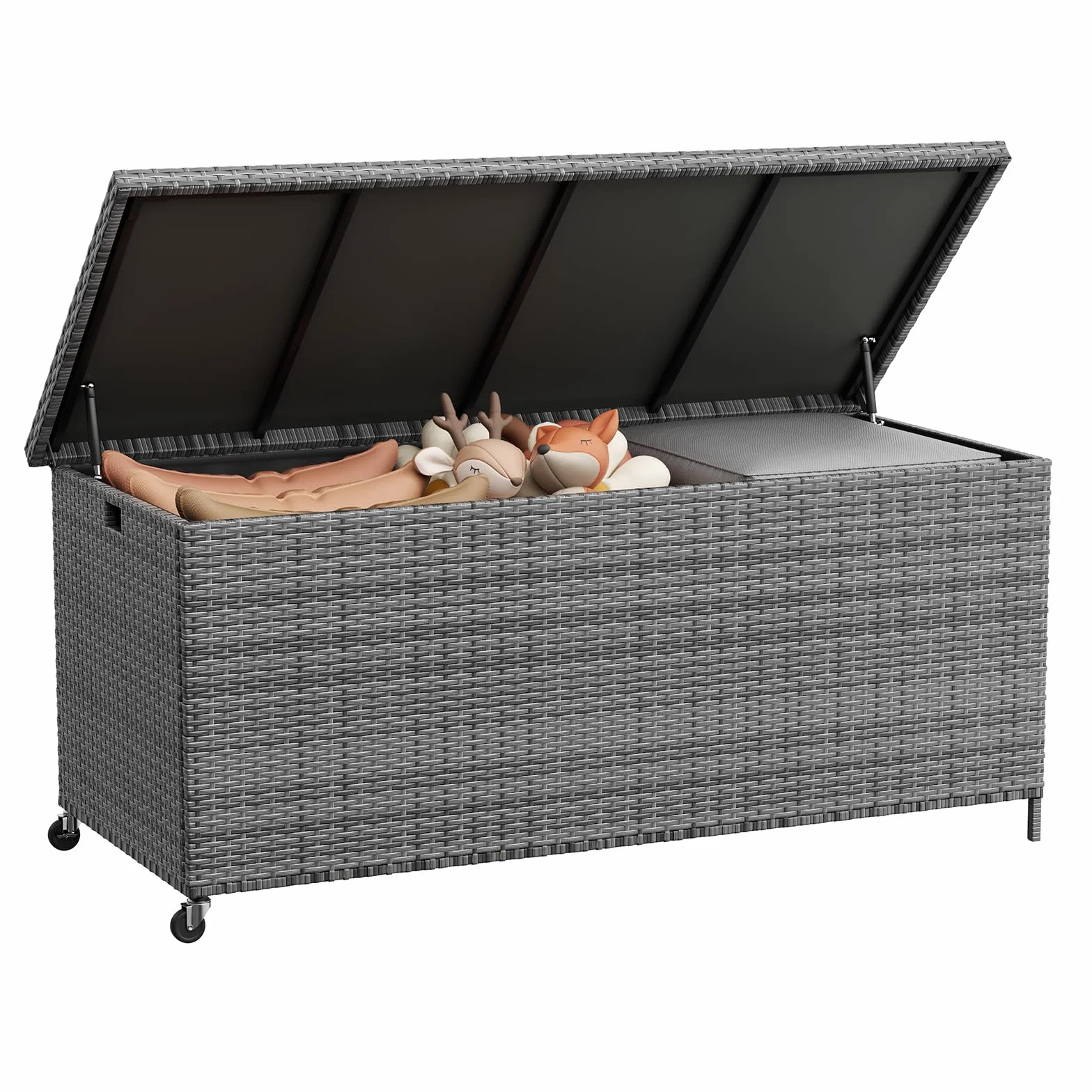 UDPATIO Skrzynka ogrodowa 480 l wodoszczelna odporna na UV 138 x 61 cm